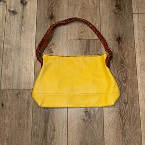 Plinio Visonà yellow soft leather handbag